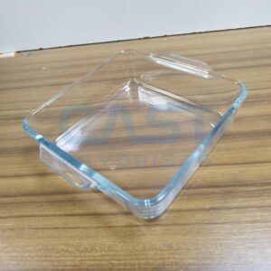ASADERA CUADRADA 08L 193X164X45MM C ASAS VIDRIO Art. CTVIDRIO