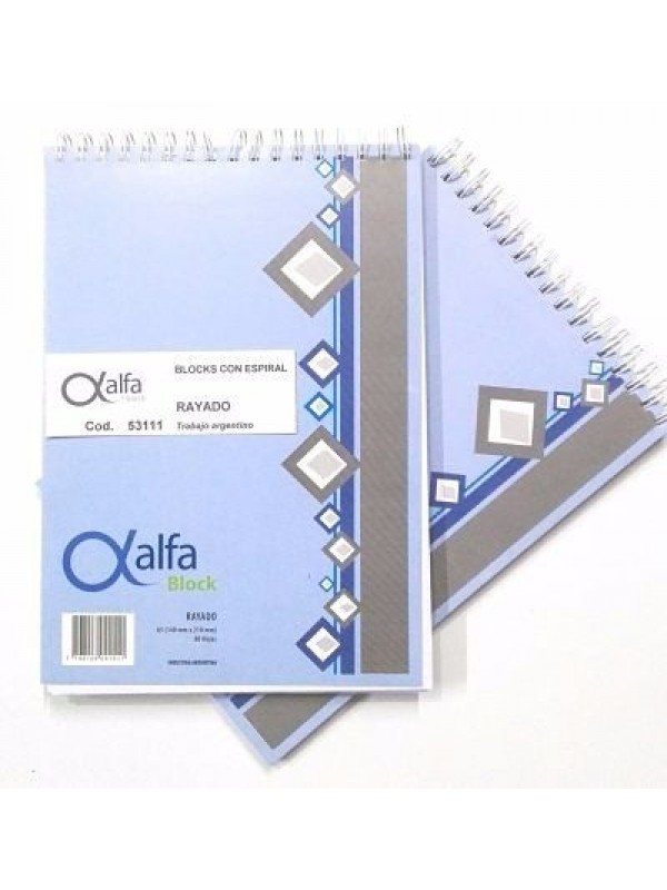 BLOCK CON ESPIRAL ALFA A4 x80 HOJAS Art. ML353035