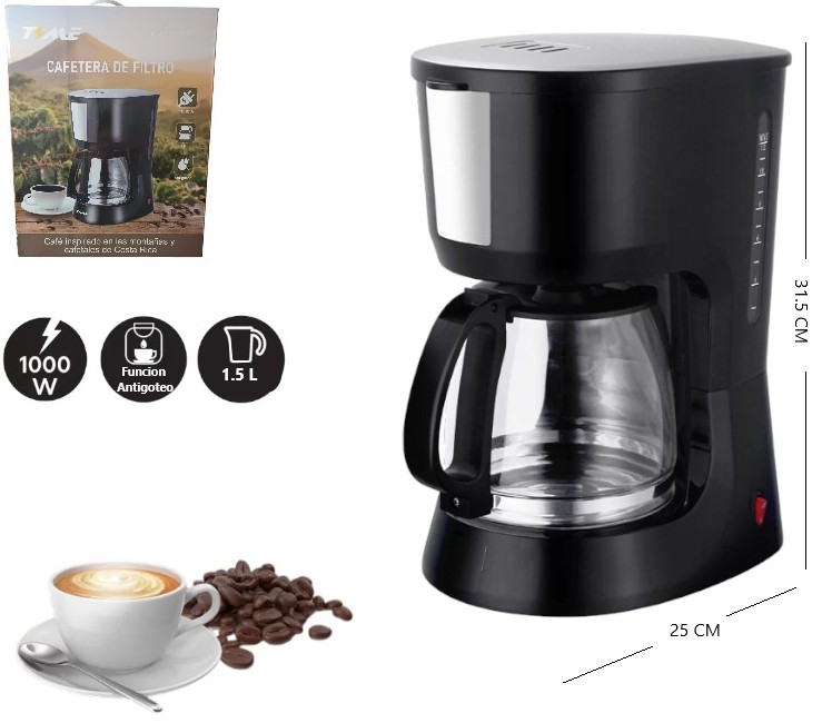 CAFETERA DE FILTRO 15L 1000W 12 TAZAS Art. ITK113542