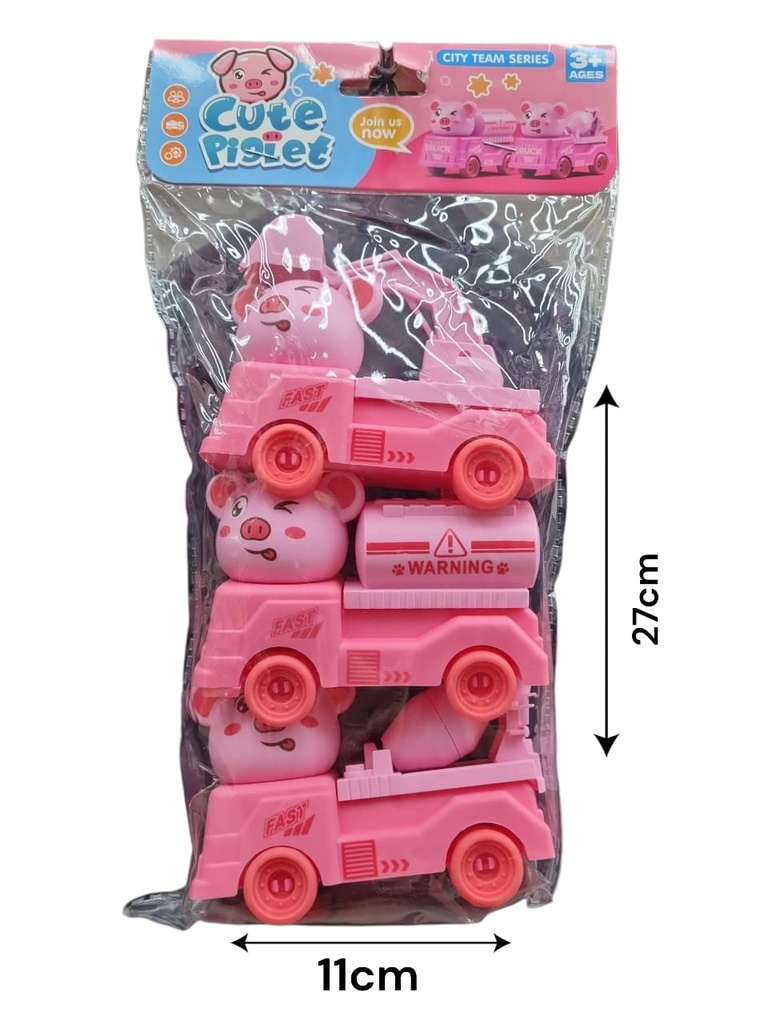 Camion De Construccion Cerdito X 3 Art. NR623218
