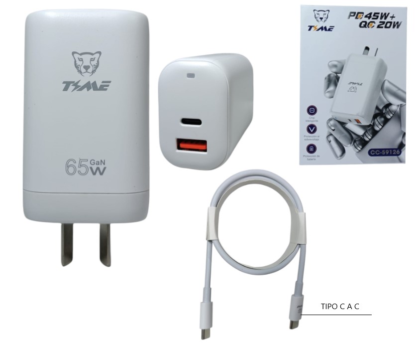 CARGADOR CON CABLE PD45W QC20W Art. ITCC59126