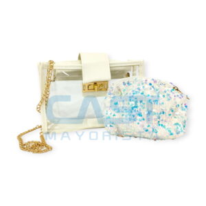CARTERA (MAB266) TRANSPARENTE C LENTEJUELA Art. CTLENTEJUELA