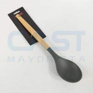 CUCHARON SILICONA C MANGO MADERA Art. CTMADERA