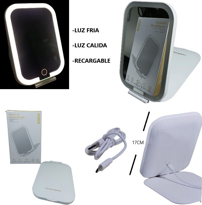 ESPEJO CON LUZ RECARGABLE Art. ITESP91059