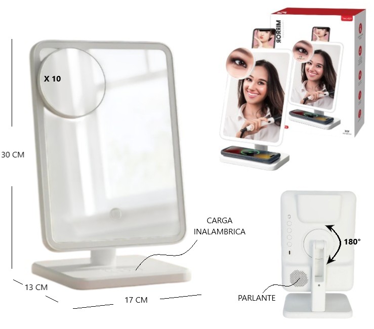ESPEJO LED CON PARLANTE BT Art. ITKTS1936