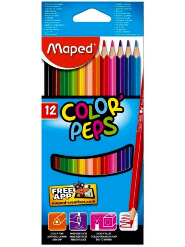 LAPICES DE COLORES MAPED x12 LARGOS Art. ML453383