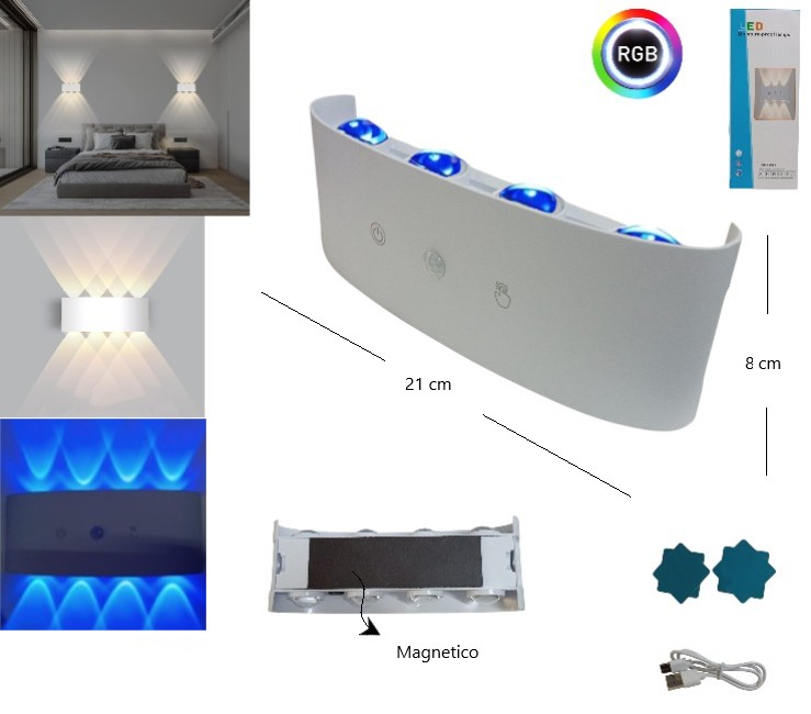 LED PARED BIDIRECCIONAL RGB CSENSOR Art. ITLED83056