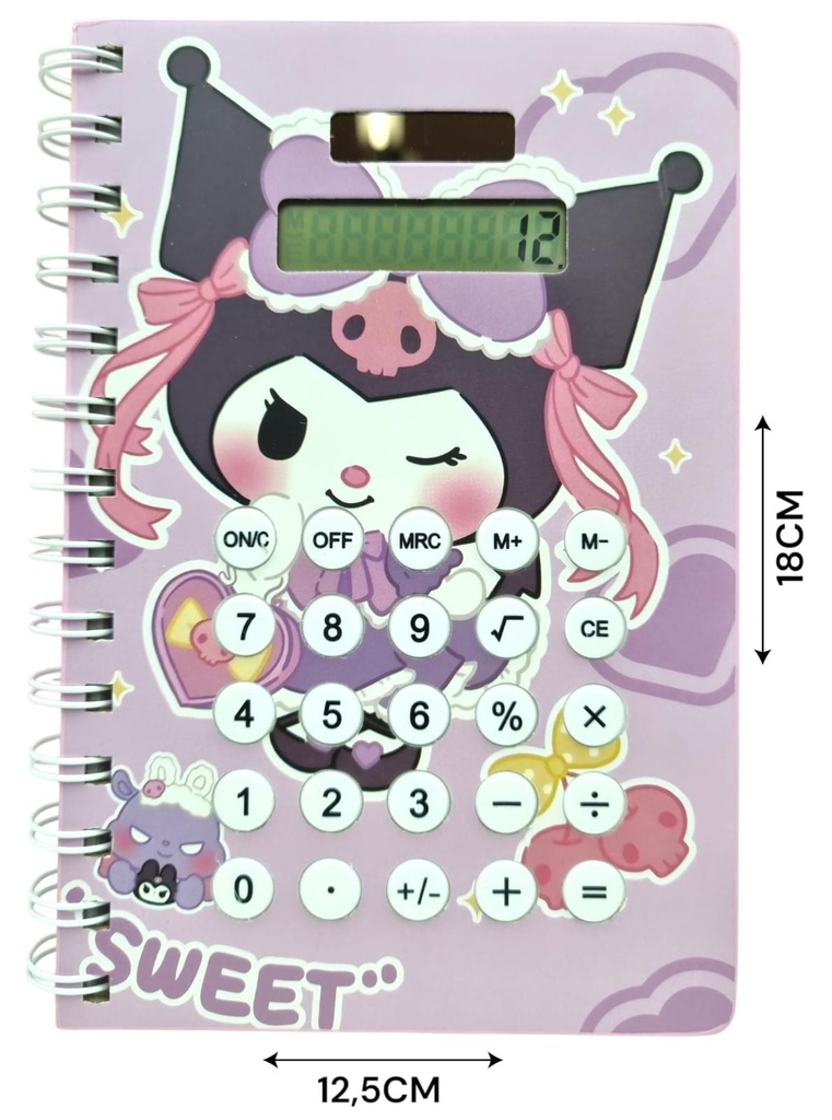 LIBRETA CON CALCULADORA KUROMI Art. NR512363