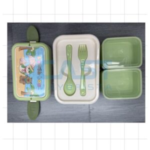 LUNCHERA {WF28} C 2 MINI TAPPER Y CUBIERTOS Art. CTCUBIERTOS