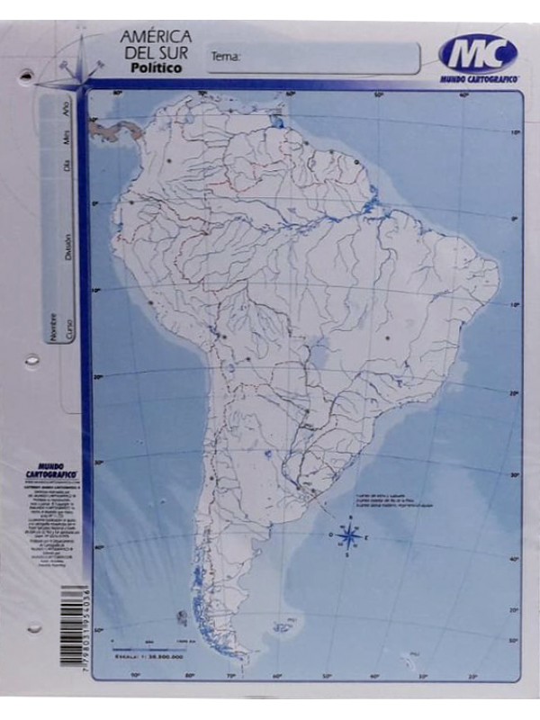 MAPA N3 AMERICA DEL SUR POLITICO Art. ML502057