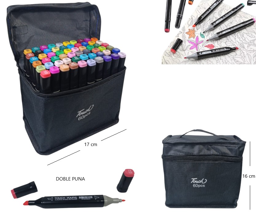 MARCADORES DOBLE PUNTA X60PCS MKB60 Art. IT60PCS