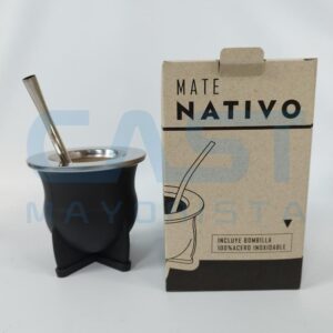 MATE NATIVO NEGRO BOMBI SACAYERBA INOX (6010) Art. CT6010