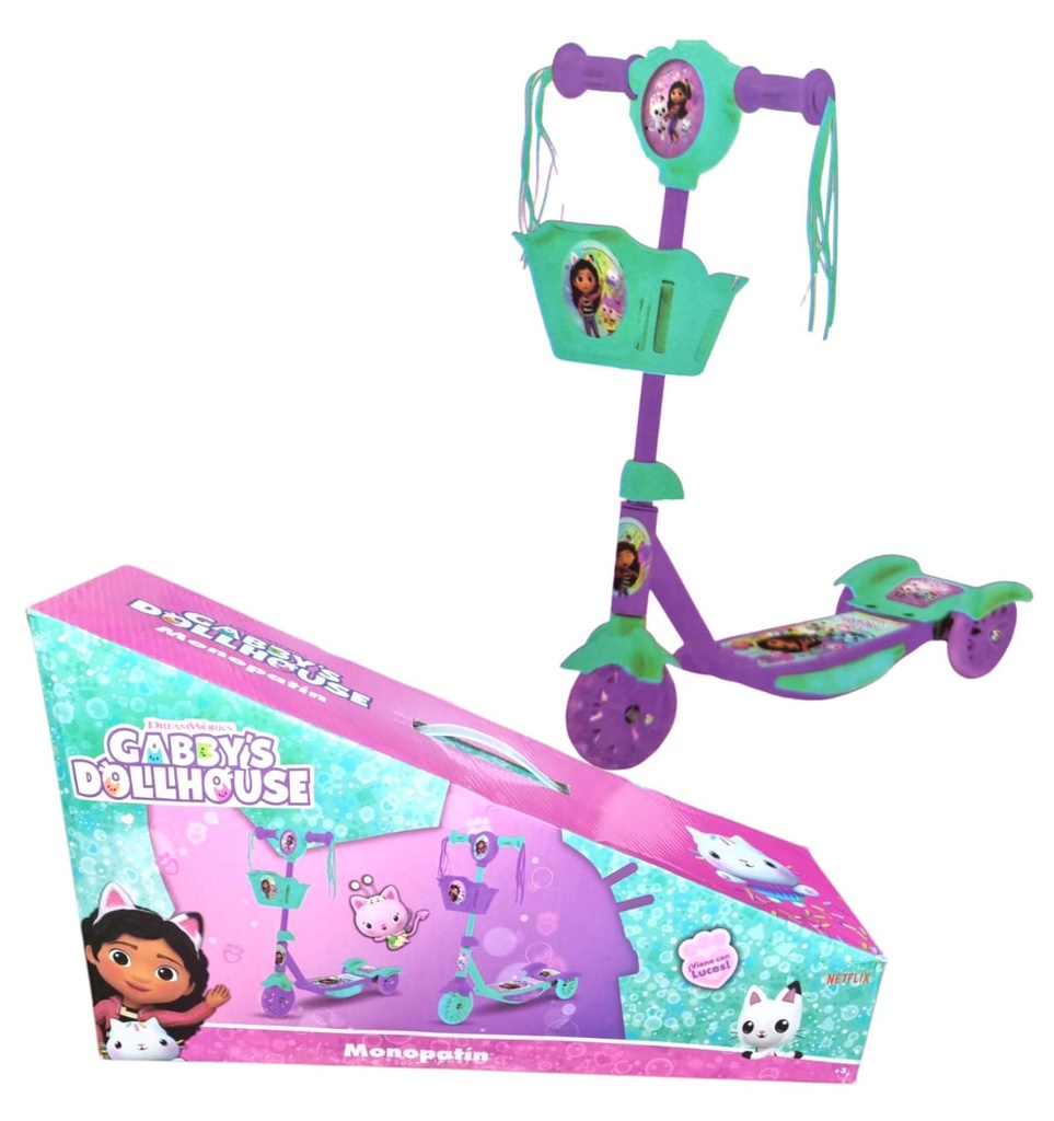 MONOPATIN CON LUZ Y SONIDO GABBY DOLL Art. NR12243