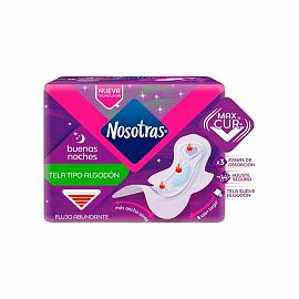 Nosotras Toallas Higienicas Buenas Noche cExtra Seda x 8 un Art. ER2810