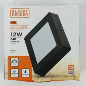 PANEL LED 12W ECO SOBREPONER FRIA NEGRO CUAD Art. CTCUAD