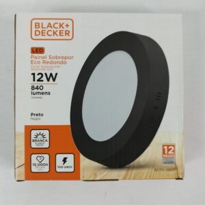 PANEL LED 12W ECO SOBREPONER FRIA NEGRO REDONDO Art. CTREDONDO