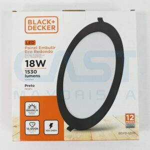 PANEL LED 18W ECO EMBUTIR FRIA NEGRO REDONDO Art. CTREDONDO