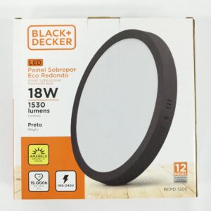 PANEL LED 18W ECO SOBREPONER CALIDA NEGRO REDONDO Art. CTREDONDO