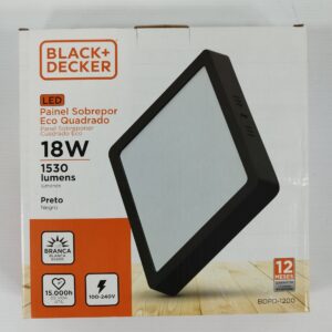 PANEL LED 18W ECO SOBREPONER FRIA NEGRO CUAD Art. CTCUAD