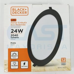 PANEL LED 24W ECO EMBUTIR FRIA NEGRO REDONDO Art. CTREDONDO