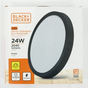 PANEL LED 24W ECO SOBREPONER CALIDA NEGRO REDONDO Art. CTREDONDO