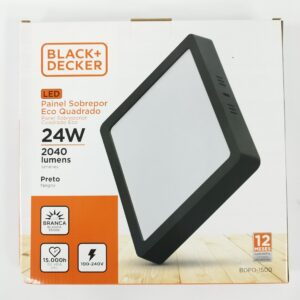 PANEL LED 24W ECO SOBREPONER FRIA NEGRO CUAD Art. CTCUAD