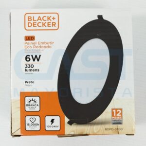PANEL LED 6W ECO EMBUTIR FRIA NEGRO REDONDO Art. CTREDONDO