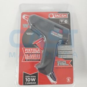 PISTOLA DE SILICONA 10W C BARRA ADHESIVA X2 TACS Art. CTTACS