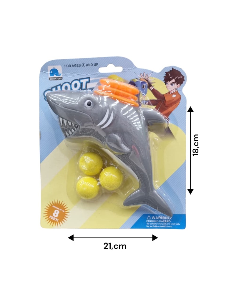 PISTOLA LANZA BOLAS TIBURON EN BLISTER Art. NR622653