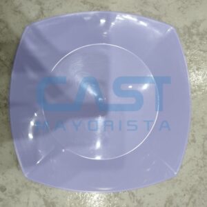 PLATO COMIDA CUAD 22CM LILA PASTEL PACK X10 Art. CTX10
