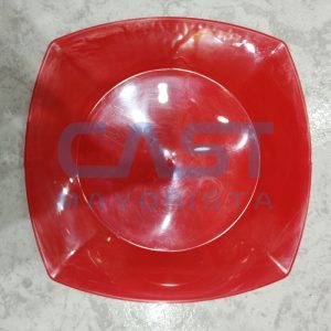 PLATO COMIDA CUAD 22CM ROJO PACK X10 Art. CTX10