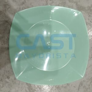 PLATO COMIDA CUAD 22CM VERDE PASTEL PACK X10 Art. CTX10