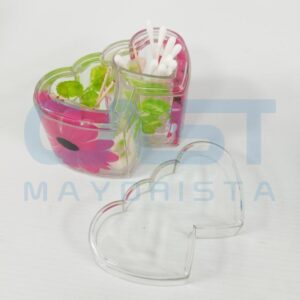 PORTA HISOPO DOBLE CORAZON FLOR ROSA Art. CTROSA