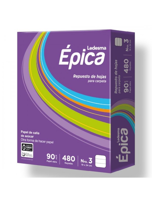 REPUESTO EPICA x480 HOJAS RAYADO Art. ML363180