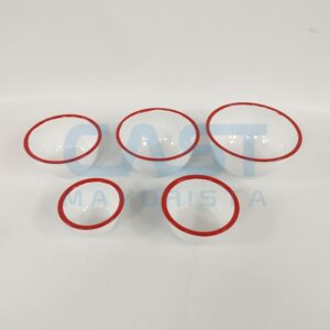 SET X5 BOWL ENLOZADO BLANCO BORDE ROJO Art. CTROJO