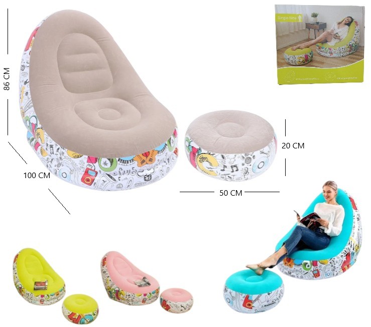 SILLON INFLABLE GRAFITI CON REPOSAPIES Art. ITISF160908