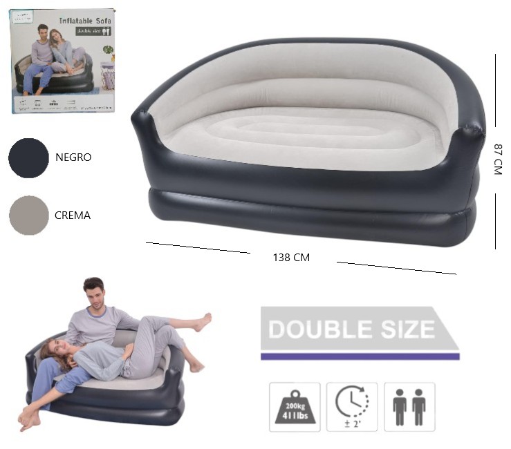 SOFA DOBLE INFLABLE FAMILIAR Art. ITISF160907