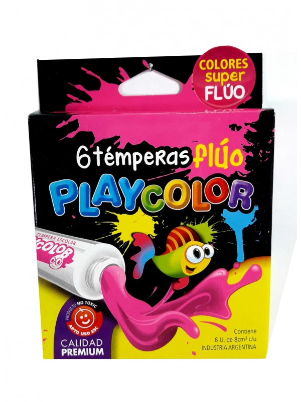 TEMPERA POMO PLAYCOLOR 8 CC x6 FLUO SURTIDA Art. ML400096