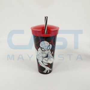 VASO 540ML DOS EN UNO C SORBETE SPIDERMAN Art. CTSPIDERMAN