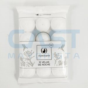 VELAS DE NOCHE X12 BLANCA EN BOLSA (004KB) Art. CT004KB