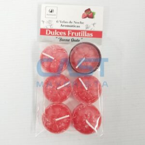 VELAS DE NOCHE X6 ROJA EN BOLSA Art. CTBOLSA