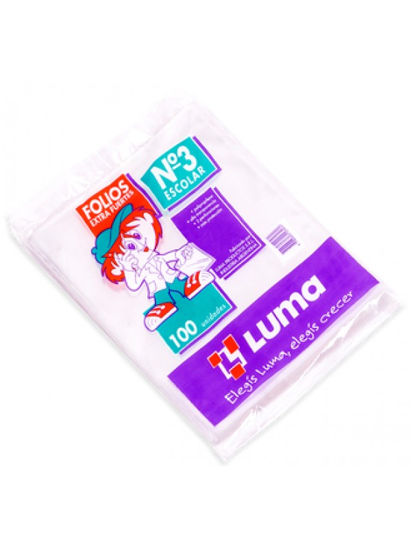 x100 FOLIO ESCOLAR CRISTAL 70 MC LUMA Art. ML365129