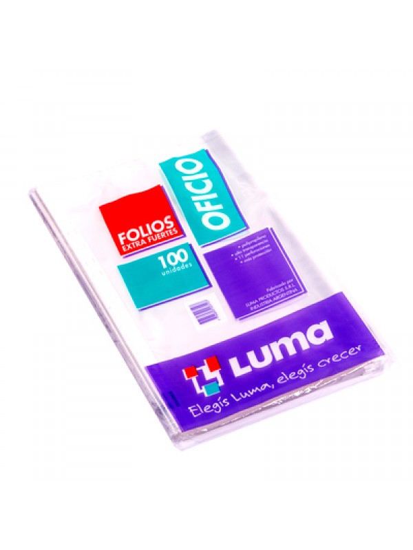 x100 FOLIO OFICIO CRISTAL 70 MC LUMA Art. ML365132