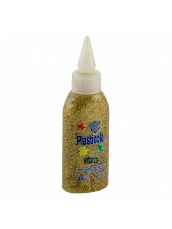 x12 ADHESIVO PLASTICOLA BRILLITOS GLITTER ORO Art. ML304112