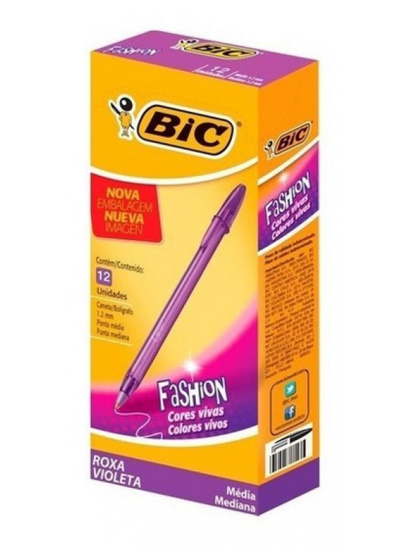 x25 BOLIGRAFO BIC FASHION LILA Art. ML321021