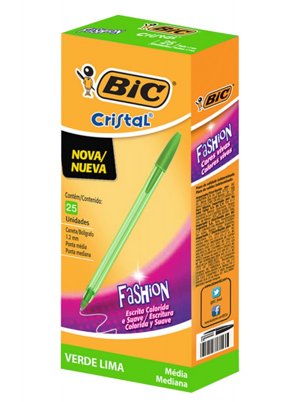 x25 BOLIGRAFO BIC FASHION LIMA LIMON Art. ML321023