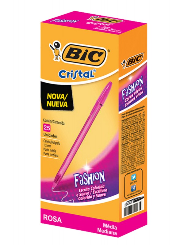 x25 BOLIGRAFO BIC FASHION ROSA Art. ML321022