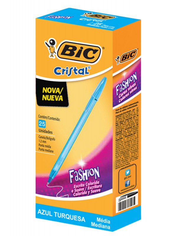x25 BOLIGRAFO BIC FASHION TURQUESA Art. ML321020