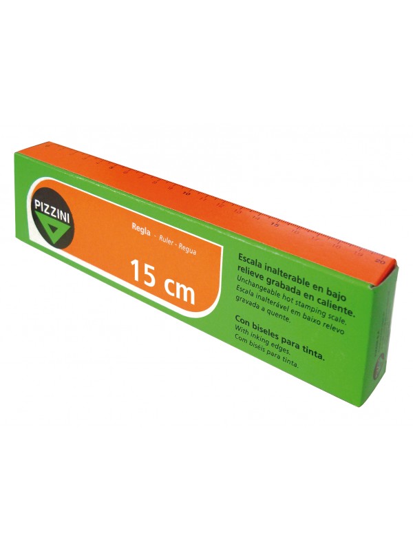 x25 REGLA PIZZINI TRANSPARENTE 15cm EN CAJA Art. ML450255