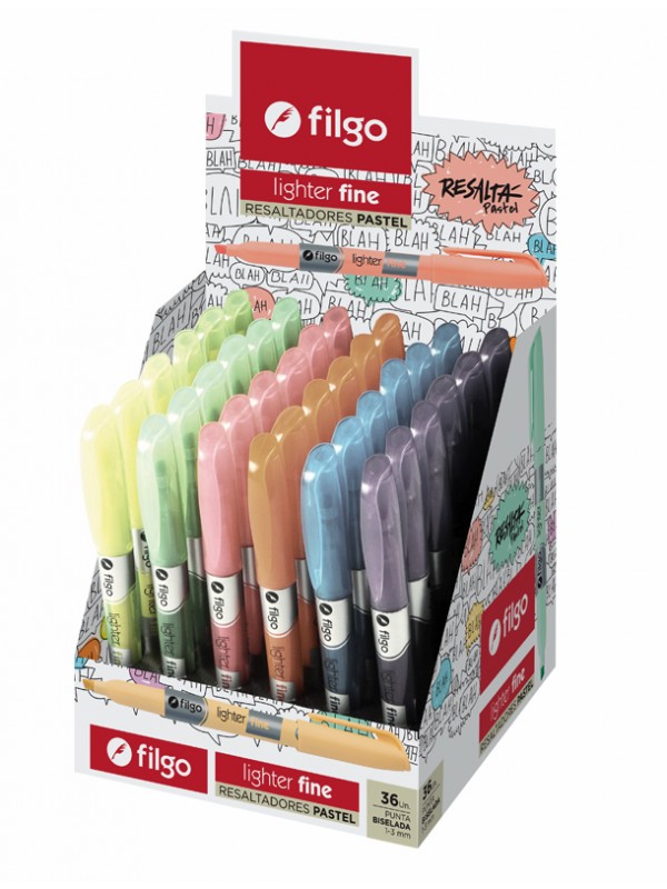 x36 RESALTADOR FINO FILGO COLORES PASTEL Art. ML455394